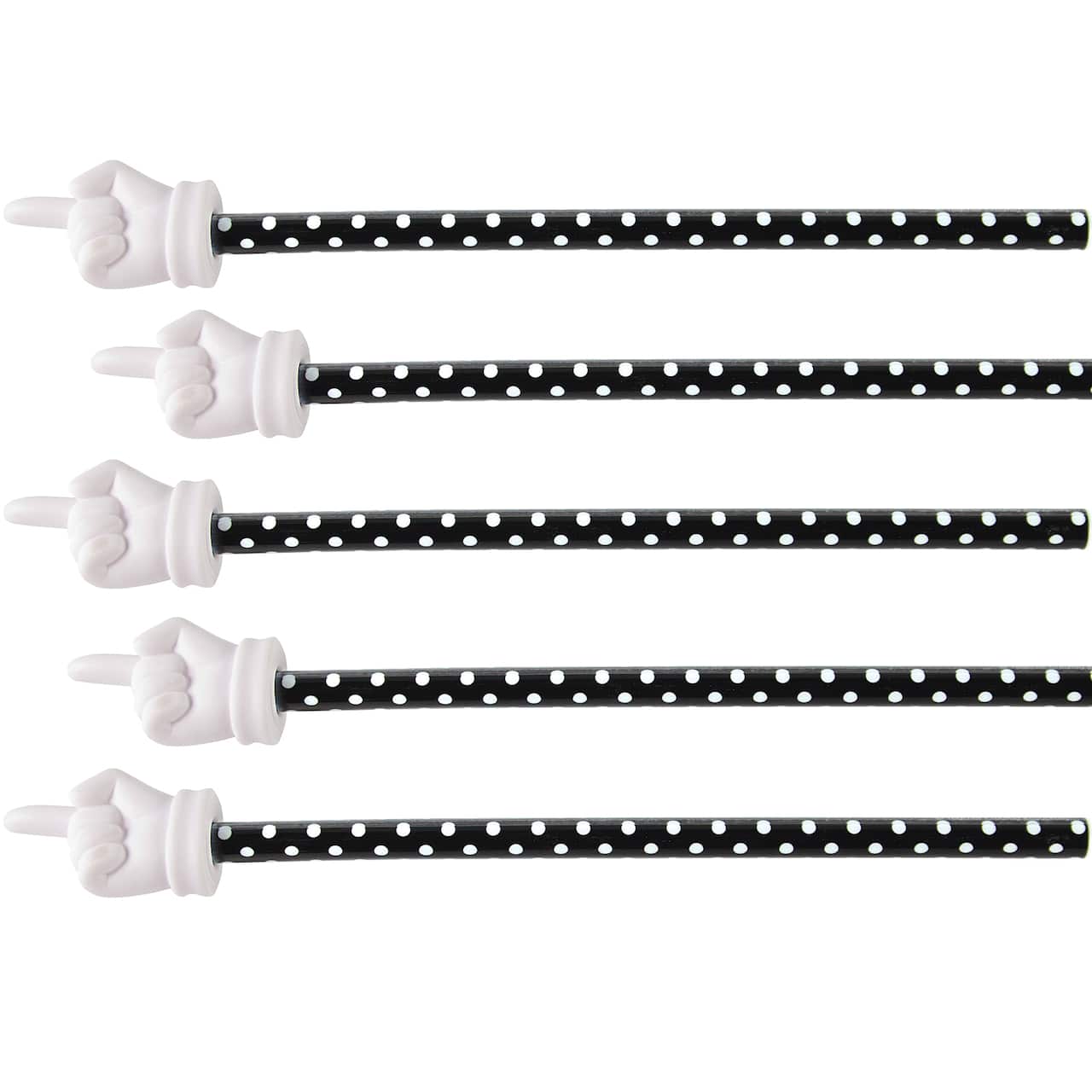 Teacher Created Resources Black Polka Dots Hand Pointer, 5ct.
